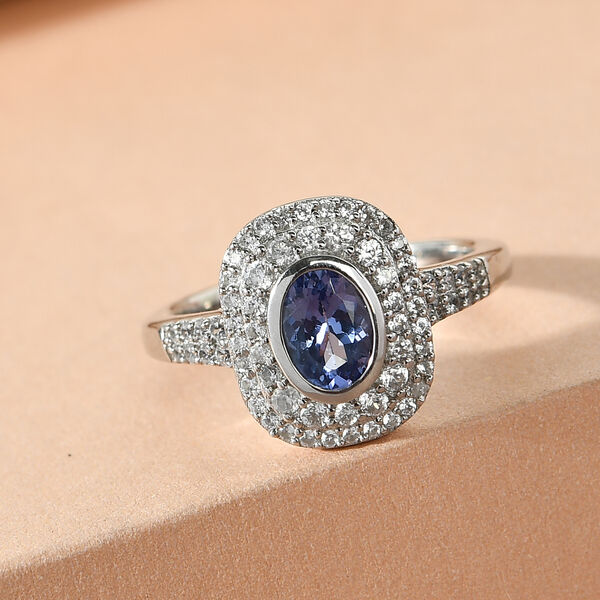 Tansanit und Zirkon Ring - 1,22 ct. image number 7
