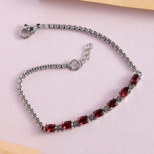 Subtiles rotes Granat-Armband image number 2