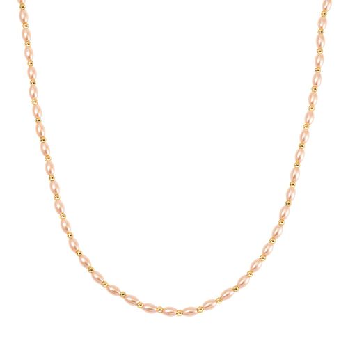 Goldene Muschelkernperle Halskette ca. 50cm + 5cm Extender, Std Gelb image number 0