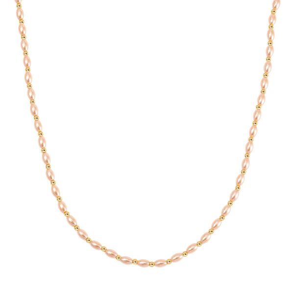 Goldene Muschelkernperle Halskette ca. 50cm + 5cm Extender, Std Gelb image number 0
