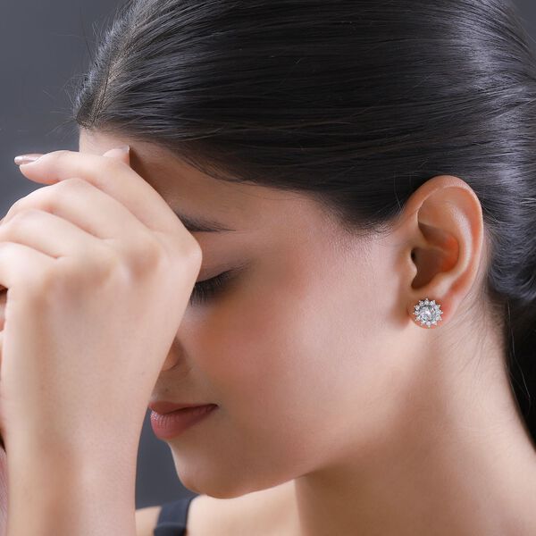 Wei&szlig;e Zirkonia-Ohrringe, 925 Silber platiniert ca. 4,47 ct image number 3