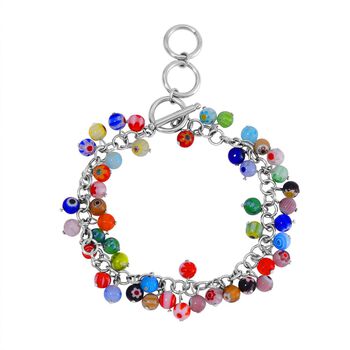 Murano-Stil Glas Armband ca. 23 cm Reiner Edelstahl