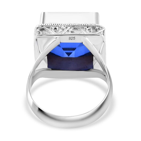 Royal Bali Kollektion - Blauer ceylonfarbener Saphir Triplett Quarz Ring - 18,34 ct. image number 4