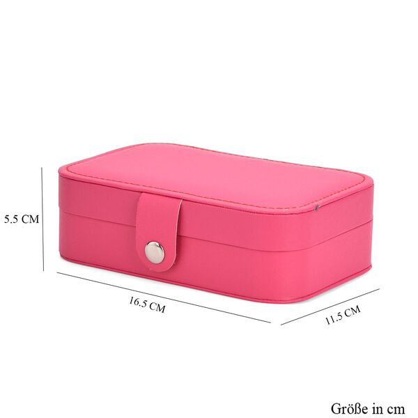 Schmuckbox aus PU-Leder in Pink mit Druckknopfverschluss, 16,5x11,5x5,5cm, inkl. 10 Silberputztücher image number 9