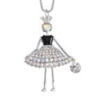 Ballerina-Halskette mit mehrfarbigem Kristall, emailliert - ca. 70 cm