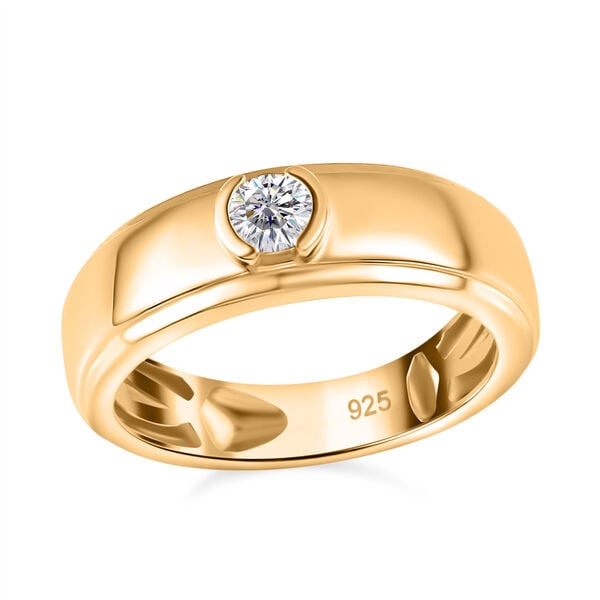 Moissanit Ring, 925 Silber vergoldet - 0,16 ct. image number 4