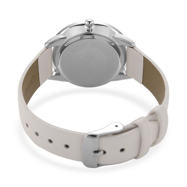 GENOA TIME V2 - Quarzuhr mit japanischem PC21S Werk, wei&szlig;em Zifferblatt und wei&szlig;em Lederarmband, Edelstahl Geh&auml;use, 3 ATM wasserdicht image number 7