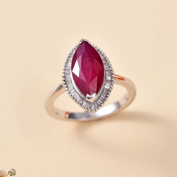 Afrikanischer Rubin und Diamant-Ring - 4,20 ct. image number 9