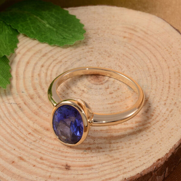 AAA Tansanit-Ring, 585 Gelbgold  ca. 2,75 ct image number 2