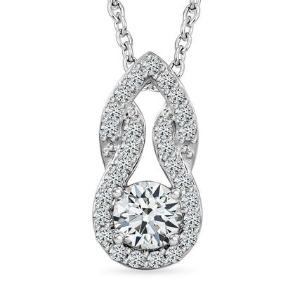 Moissanit Anhänger mit Kette, 925 Silber platiniert, ca. 0.58 ct
