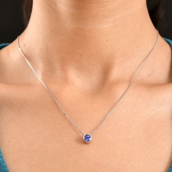 RHAPSODY AAAA Rundschliff Tansanit Anh&auml;nger in 950 Platin - 1 ct. image number 3