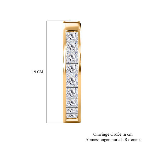 Moissanit Creolen, 925 Silber vergoldet - 0,85 ct. image number 5