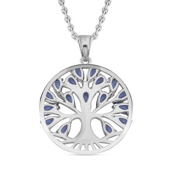 Blauer Zirkonia Halskette ca. 50 cm Messing