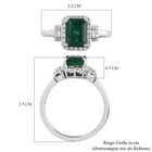 RHAPSODY sambischer Smaragd und Diamant Halo-Ring in Platin image number 6
