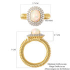 Natürlicher Äthiopischer Opal und Zirkon Halo Ring 925 Silber Gelbgold Vermeil image number 5