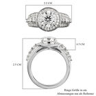 88 Facetten Moissanit-Ring, 925 Silber platiniert  ca. 1,90 ct image number 6