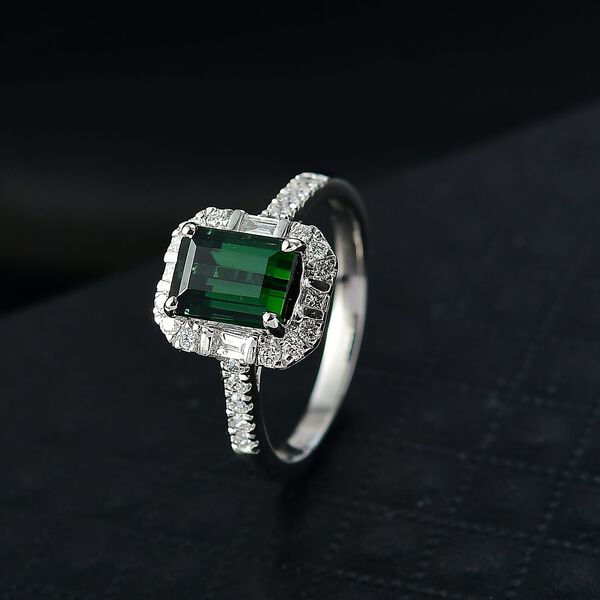 Rhapsody AAAA Santa Rosa Turmalin, Wei&szlig;er Diamant Ring 950 Platin (Gr&ouml;&szlig;e 16.50) ca. 2,43 ct image number 1
