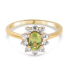 Natürlicher Peridot und Zirkon Ring 925 Silber vergoldet  ca. 0,99 ct image number 0