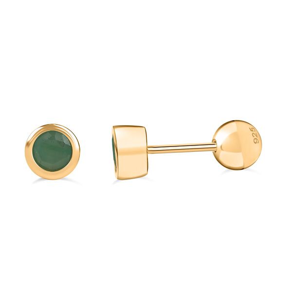 Kagem sambische Smaragd Ohrringe, 925 Silber 750 Gelbgold Vermeil - 0,51 ct. image number 0