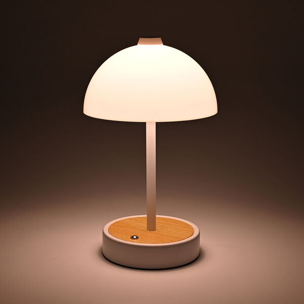 LIVEMORE Designer-Stil Tischlampe im Kuppeldesign mit Touch-Steuerung, 16x16x26,5cm, Weiß image number 4