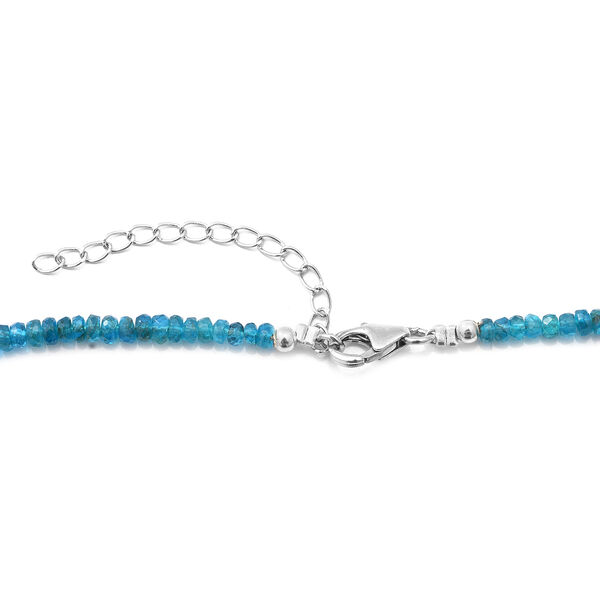 Neon Apatite Halskette ca. 45 cm lange 925 Silber Rhodiniert ca. 42.50 ct image number 4