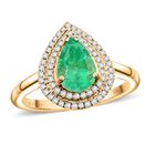 Iliana AAA Kolumbianischer Smaragd, Weißer Diamant Ring 750 Gold (Größe 17.00) ca. 1.70 ct