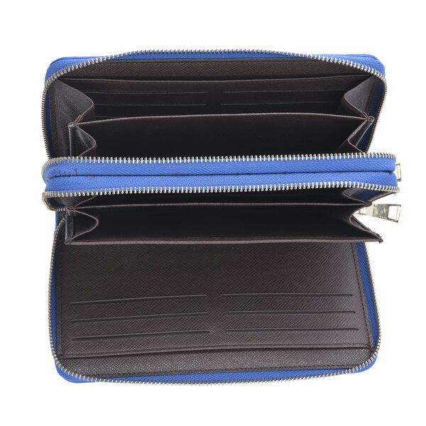 Clutch aus 100% echtem Leder mit Kroko-Pr&auml;gung, Gr&ouml;&szlig;e 20x5x12 cm, Kobaltblau image number 5