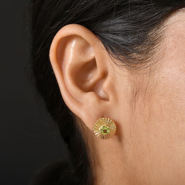 Peridot Ohrringe 925 Silber vergoldet ca. 1.08 ct image number 3