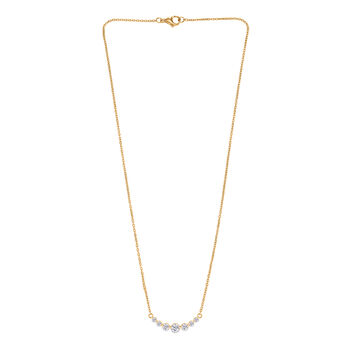 D'Joy Moissanit 45cm Halskette, 925 Silber vergoldet - 1,22 ct.