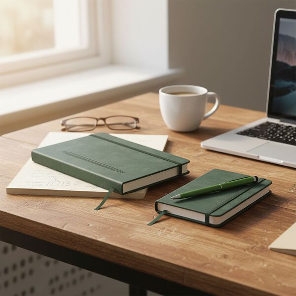 LIVMORE 3er Set Notizbuch A6 und A5 mit Stift 22.8 x 22.2 x 4 cm Braun image number 1