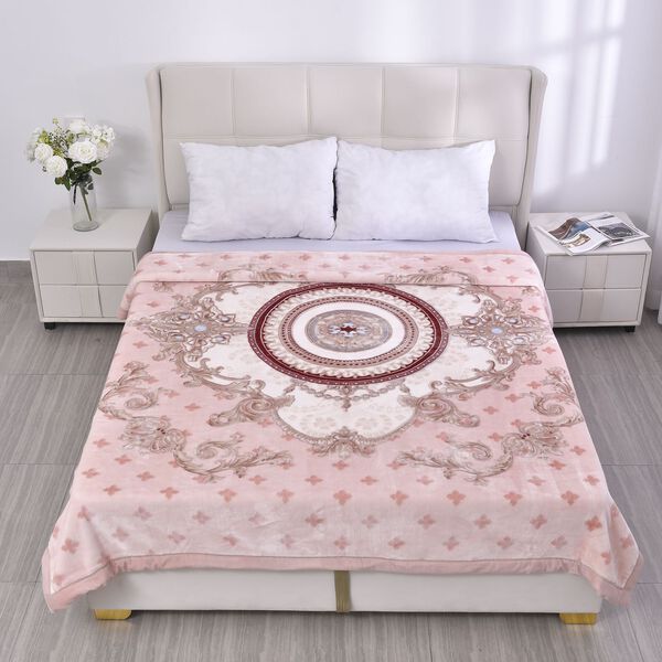 Wolkenweiche Decke mit floralem Muster, beige image number 2