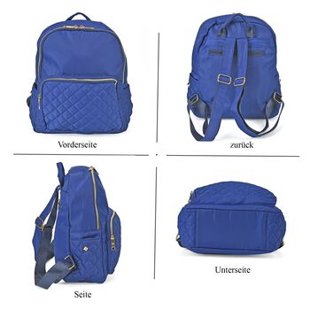 Nylon-Rucksack mit Smartem Ordnungssystem, wasserabweisendem Nylon, verstellbaren Schultergurten, Gr&ouml;&szlig;e: 24x10x33cm, Blau