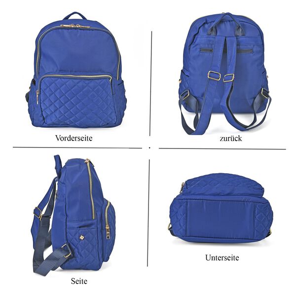 Nylon-Rucksack mit Smartem Ordnungssystem, wasserabweisendem Nylon, verstellbaren Schultergurten, Gr&ouml;&szlig;e: 24x10x33cm, Blau image number 2