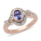Tansanit und Zirkon-Ring, 925 Silber rosévergoldet  ca. 0,87 ct image number 3