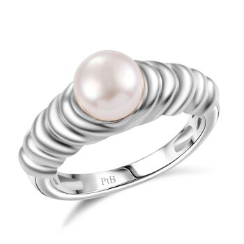 S&uuml;&szlig;wasser Perle (7-8 mm) Ring Nickelfreies Messing (Gr&ouml;&szlig;e 20.00)