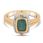 Blaugrüner Grandidierit und Zirkon Ring 925 Silber vergoldet  ca. 1,20 ct image number 0
