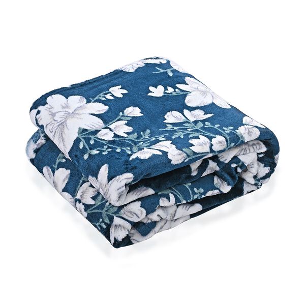 Ultraweiche bedruckte 155gsm Flanell Kuscheldecke, 200x150cm, Dunkelblau-Wei&szlig; image number 3