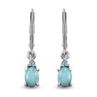 Larimar Tropfen Ohrringe Edelstahl ca. 0,99 ct