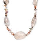 , Multi Rutilated Quartz Halskette ca. 60 cm Edelstahl ca. 470,00 ct.