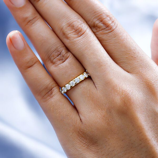 Moissanit Ring in 925 Silber mit Gelbgold Vermeil - 0,93 ct. image number 2