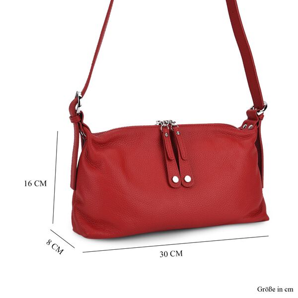 Crossbody-Bag aus Echtleder im Soft-Design, 30x8x16 cm, Burgunder image number 8