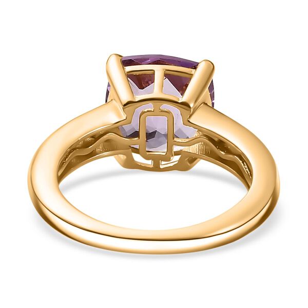 AA Rose De France Amethyst, Weißer Zirkon Ring 925 Silber 750 Gelbgold Vermeil (Größe 17.00) ca. 4,09 ct image number 6