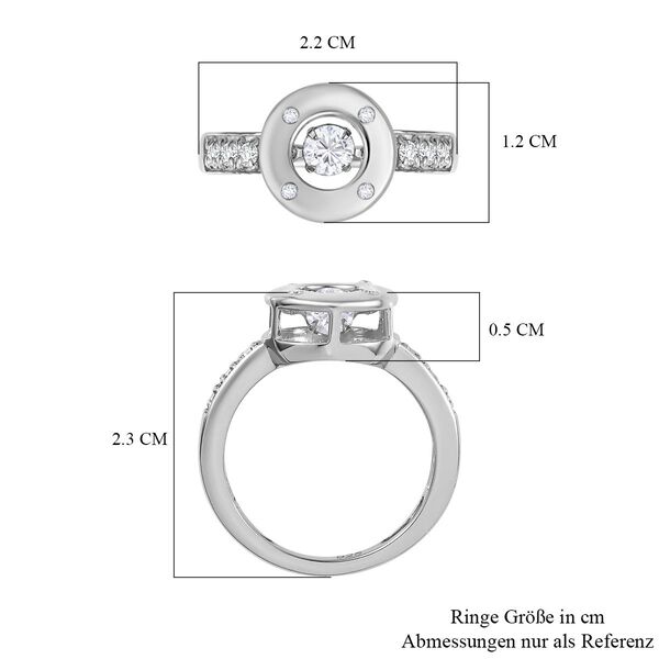Tanzender Moissanit-Ring, 925 Silber rhodiniert- 0,48 ct. image number 14