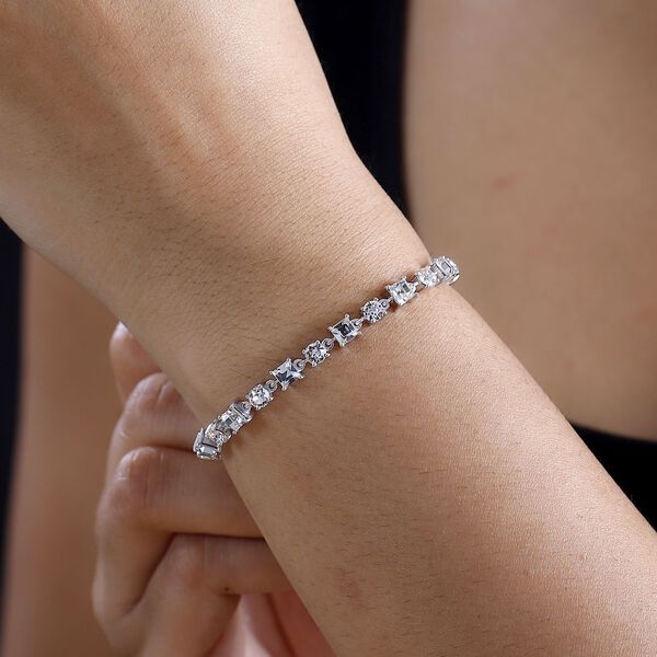 J Francis gefertigt mit SWAROVSKI- Wei&szlig;es Swarovski Kristall-Armband image number 4