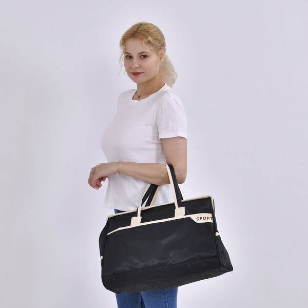 Elegante Nylon-Reisetasche mit Gro&szlig;em Stauraum, Gr&ouml;&szlig;e: 48 x 22 x 29 cm, Schwarz image number 2