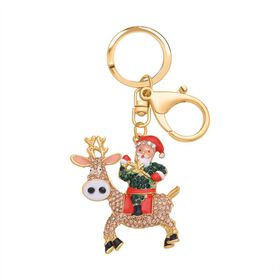Weihnachtlicher Kristall Schlüsselanhänger, emailliert