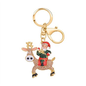 Weihnachtlicher Kristall Schl&uuml;sselanh&auml;nger, emailliert