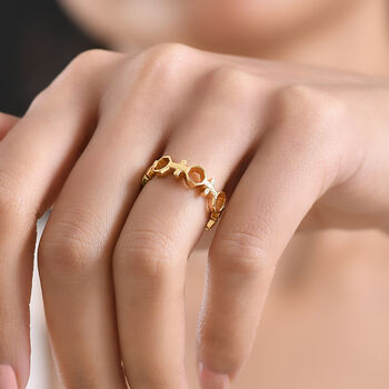 GP - Kanchanaburi Blauer Saphir Ring 925 Silber 750 Gelb Vergoldet (Gr&ouml;&szlig;e 21.00)