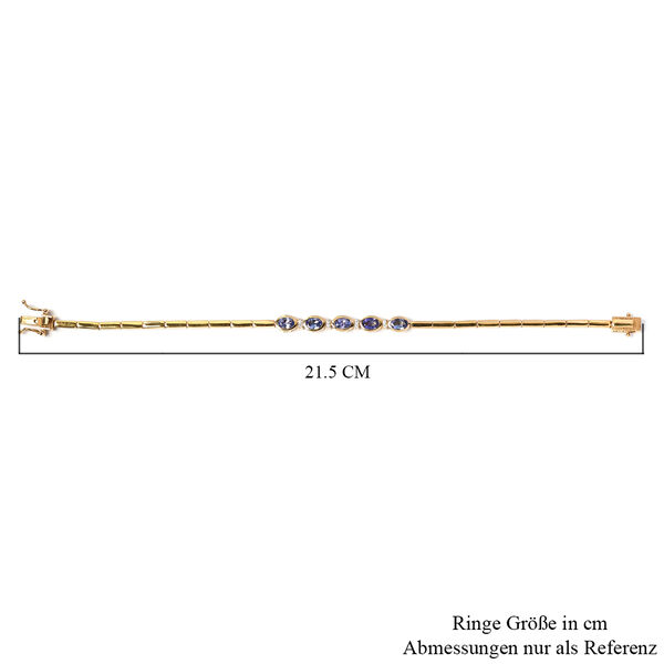 Tansanit und Zirkon-Armband, ca. 20 cm, 925 Silber vergoldet ca. 2.38 ct image number 5