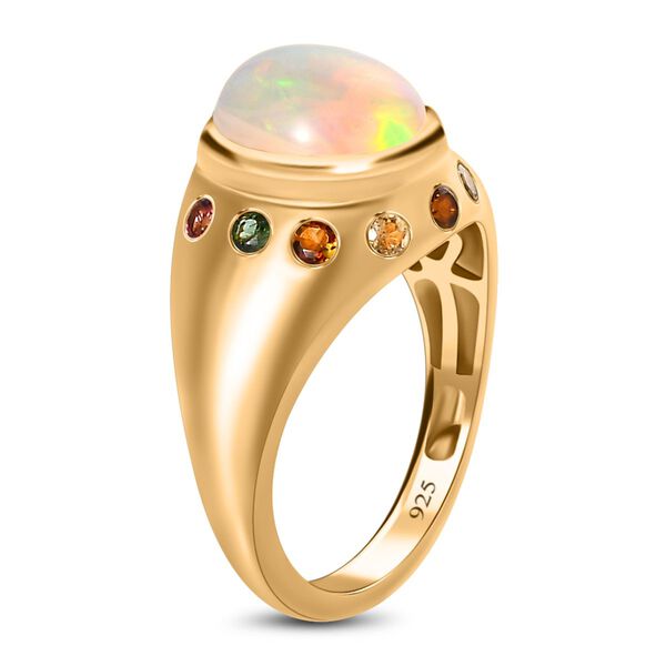 Natürlicher, äthiopischer Welo Opal und mehrfarbiger Turmalin-Ring - 2,18 ct. image number 5